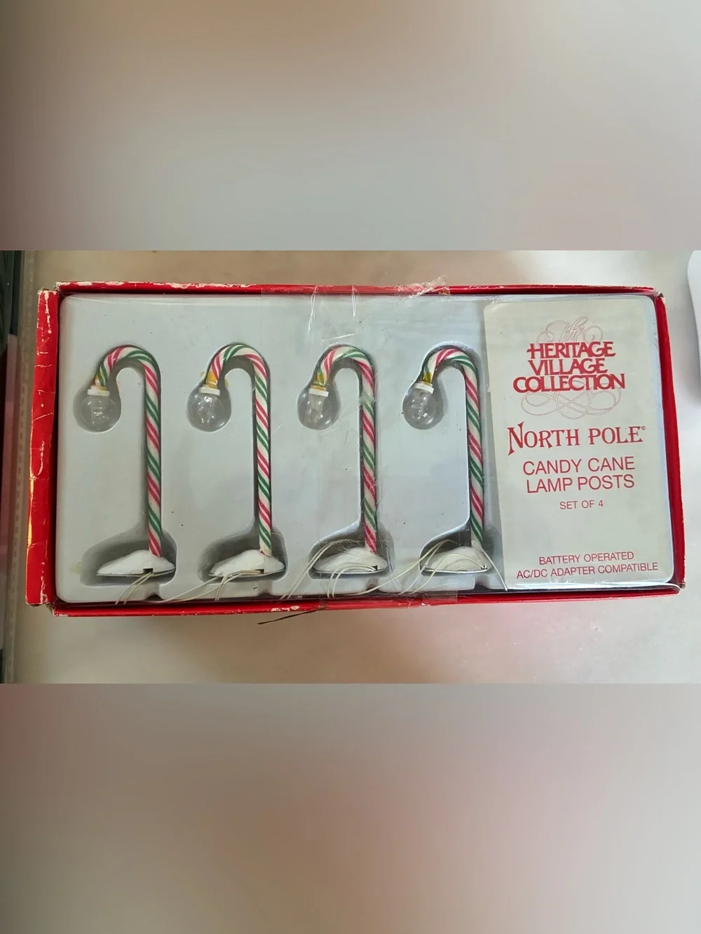 Department 56 heritage village collection North Pole candy cane lamp posts r